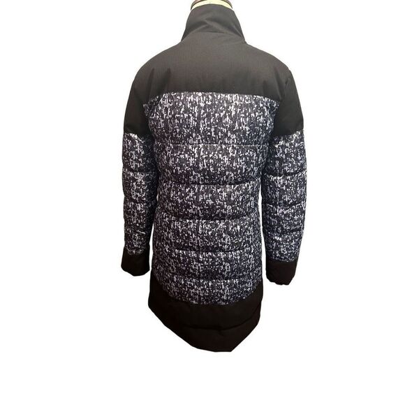 Fabletics Waco Confetti Print Puffer Winter Coat Jacket Black Grey Womens XS - Picture 7 of 13